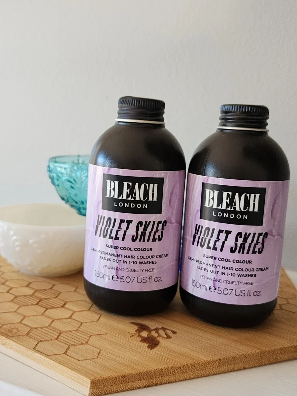 2X Bleach London Violet Skies Semi-Permanent Hair Color Cream, Purple & AWESOME